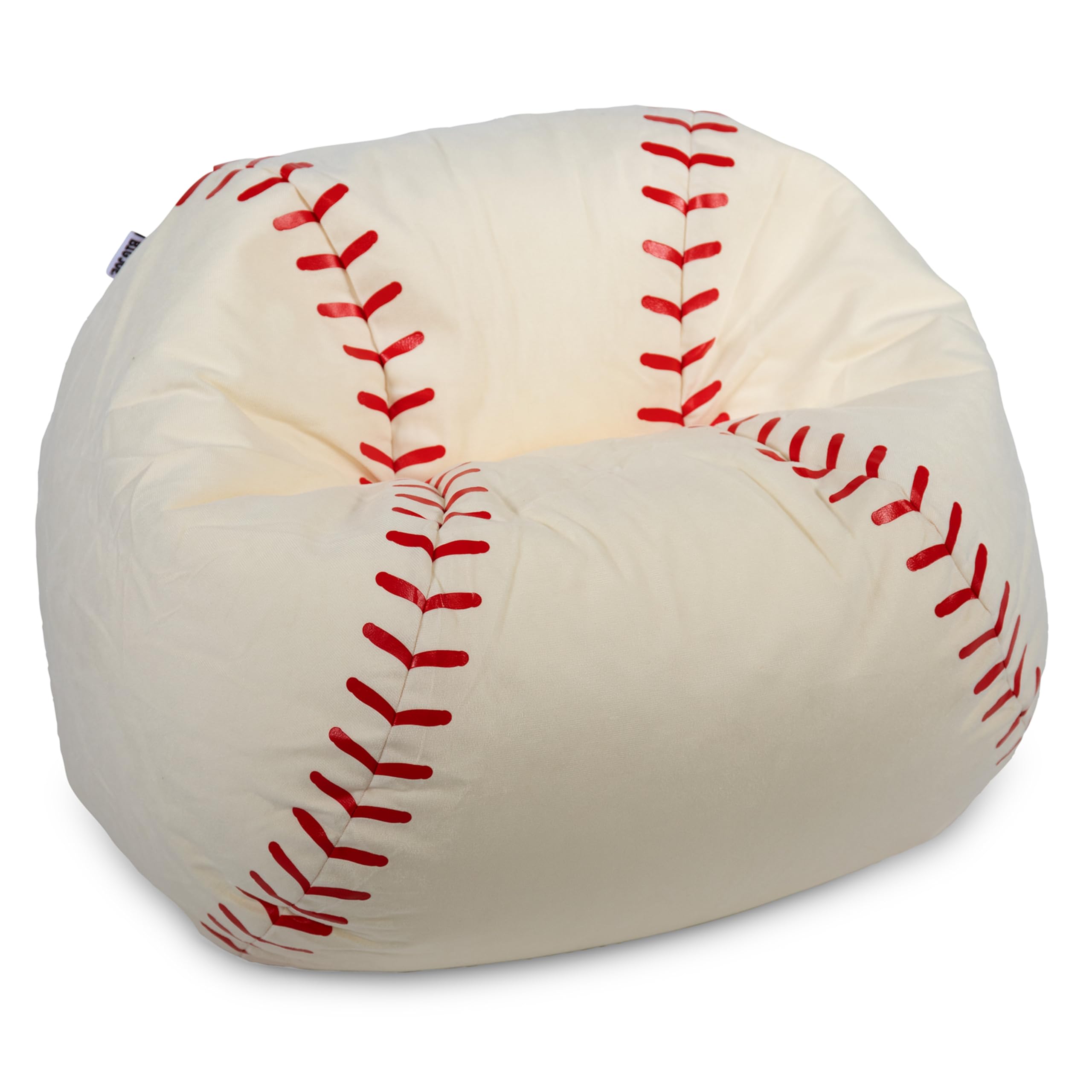 Big Joe sports ball bean bag chair in soccer shape offers soft plush comfort for kids.