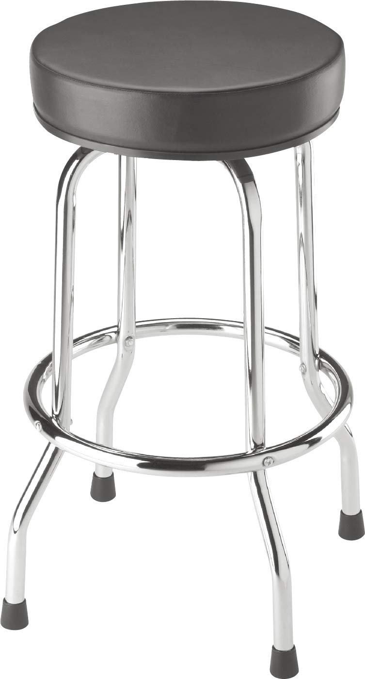 BIG RED Torin stool with chrome legs offers sturdy garage seating.