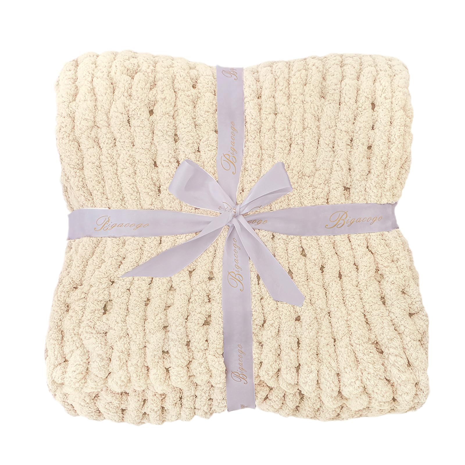 Gift-ready Bigacogo chunky knit blanket suitable for holidays and special occasions