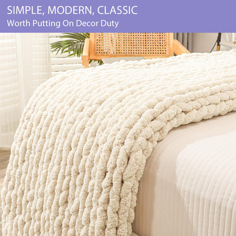 Easy-care Bigacogo chenille throw machine washable for everyday use