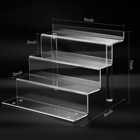 bigantss four-tier acrylic shelf highlights fragrances with stable, stylish riser display.