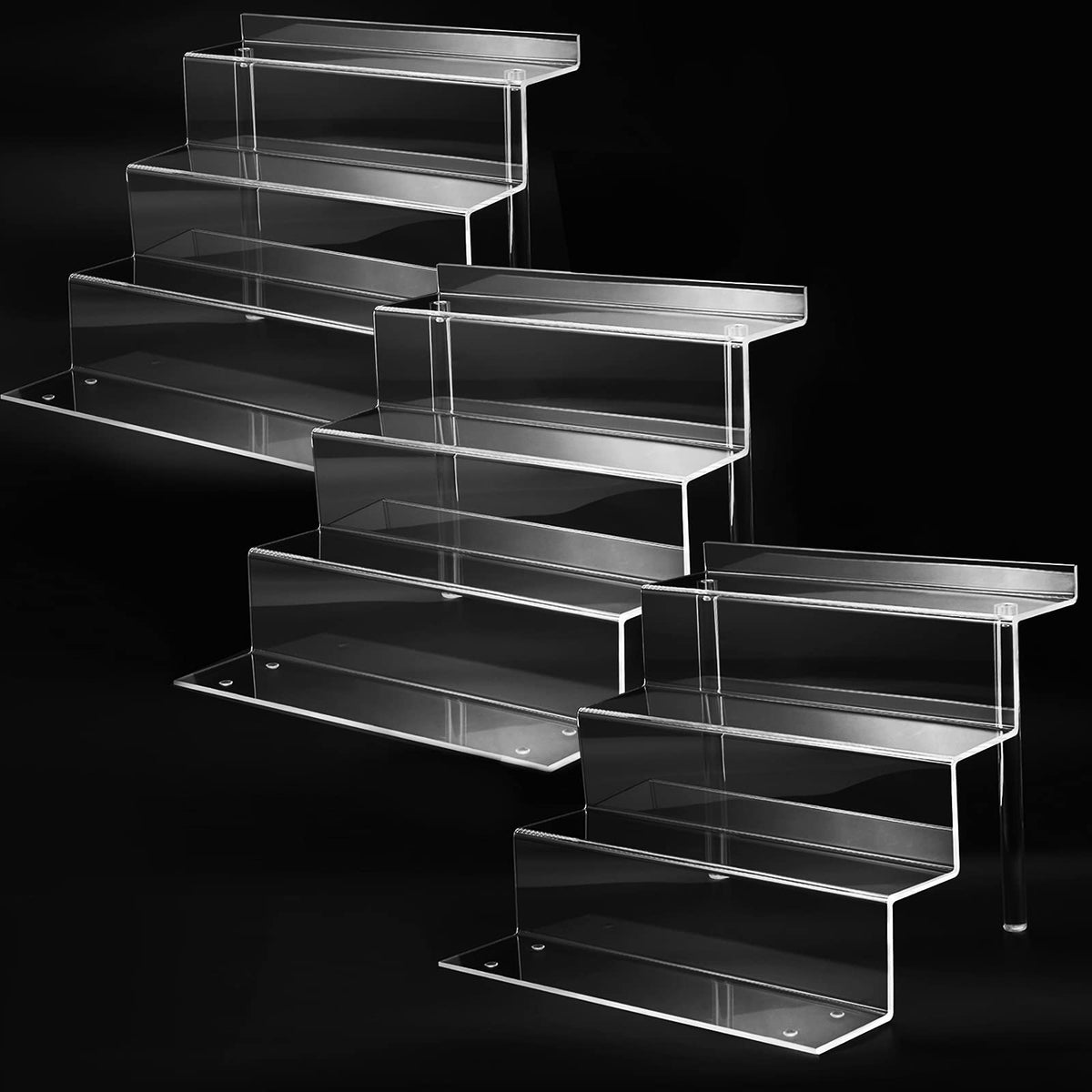 bigantss 9-inch acrylic perfume organizer in a three-pack for elegant display.
