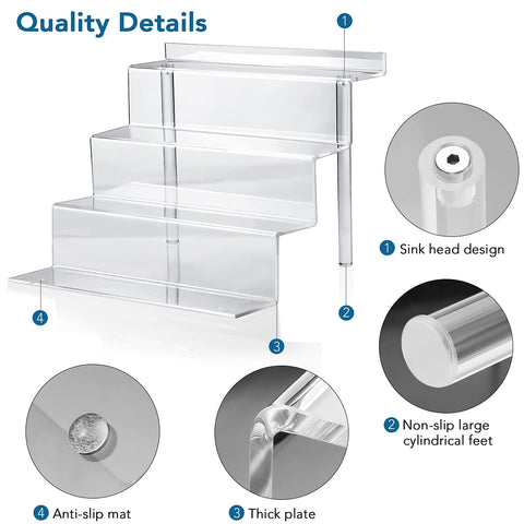 bigantss sturdy cylindrical feet and thick acrylic ensure balanced display.