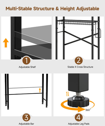 BIGITTA adjustable bottom bar prevents clashes with pipes for smooth installation.