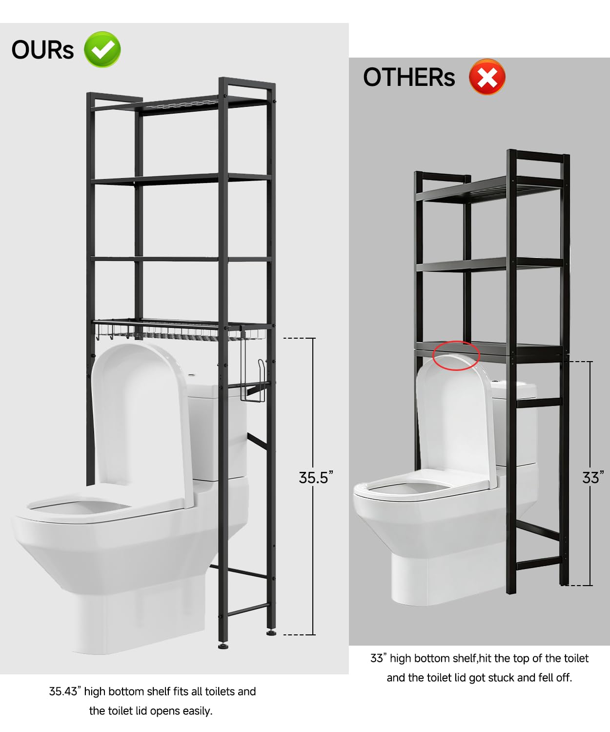 BIGITTA adjustable shelves and wire basket provide secure storage for tall bottles.