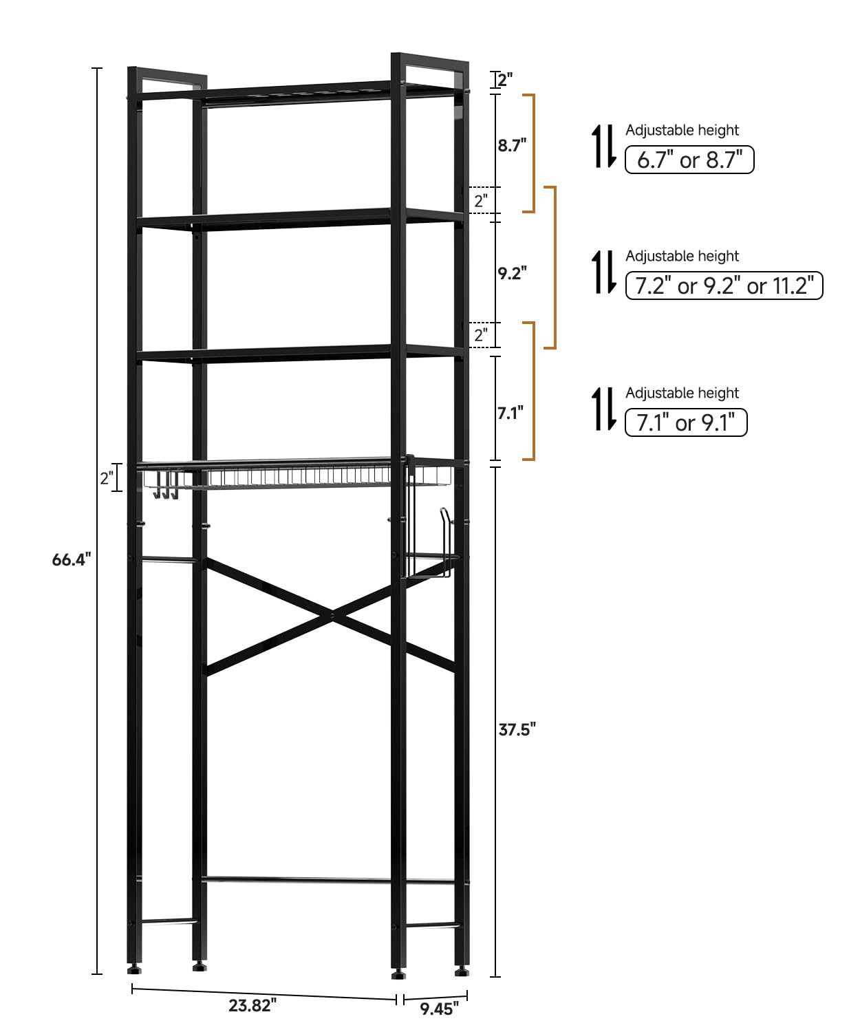BIGITTA no-drill installation options protect walls and tiles.