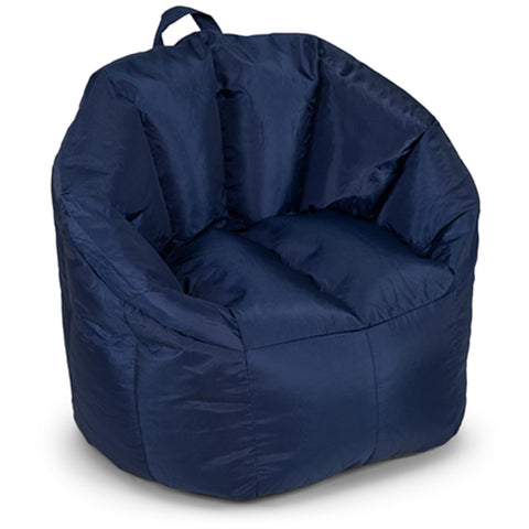 Big Joe Milano bean bag chair in navy offers cozy seating for any room.