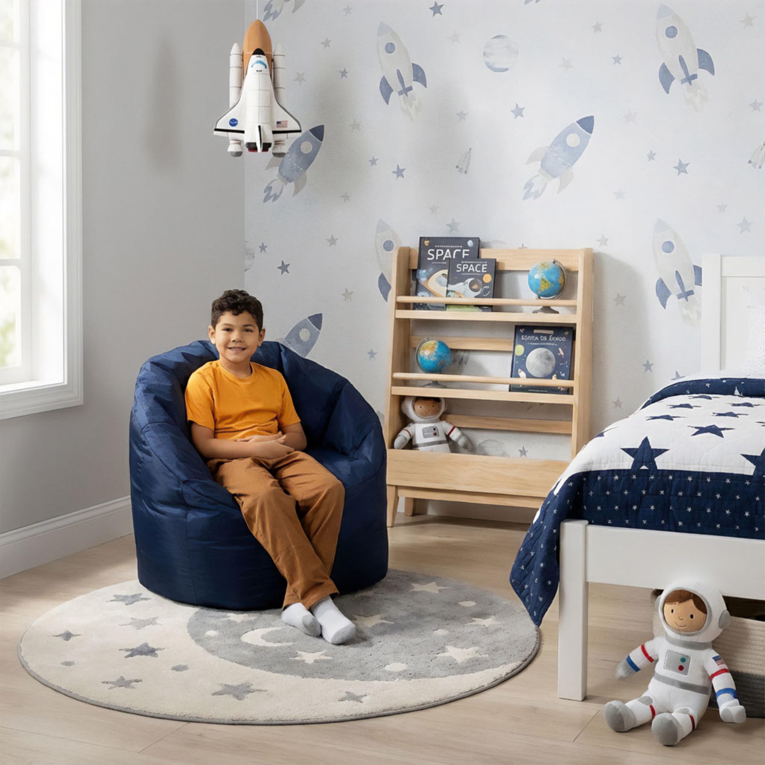 Big Joe Milano navy finish is easy to spot-clean.