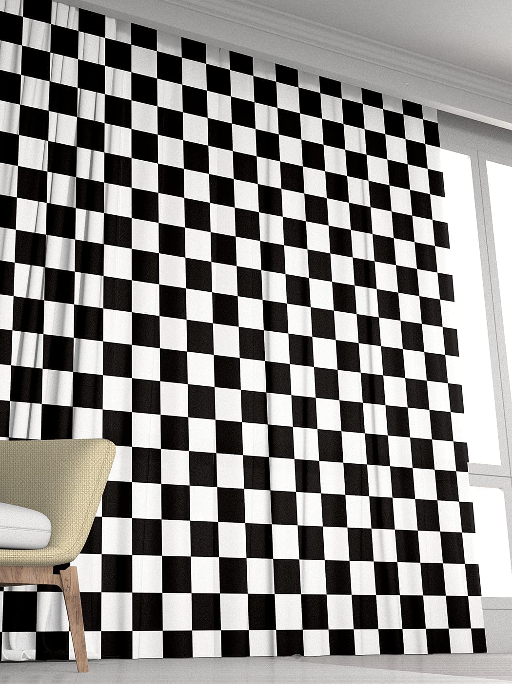 BigLixhgg living-room drapes in black-white pattern boost mood and decor