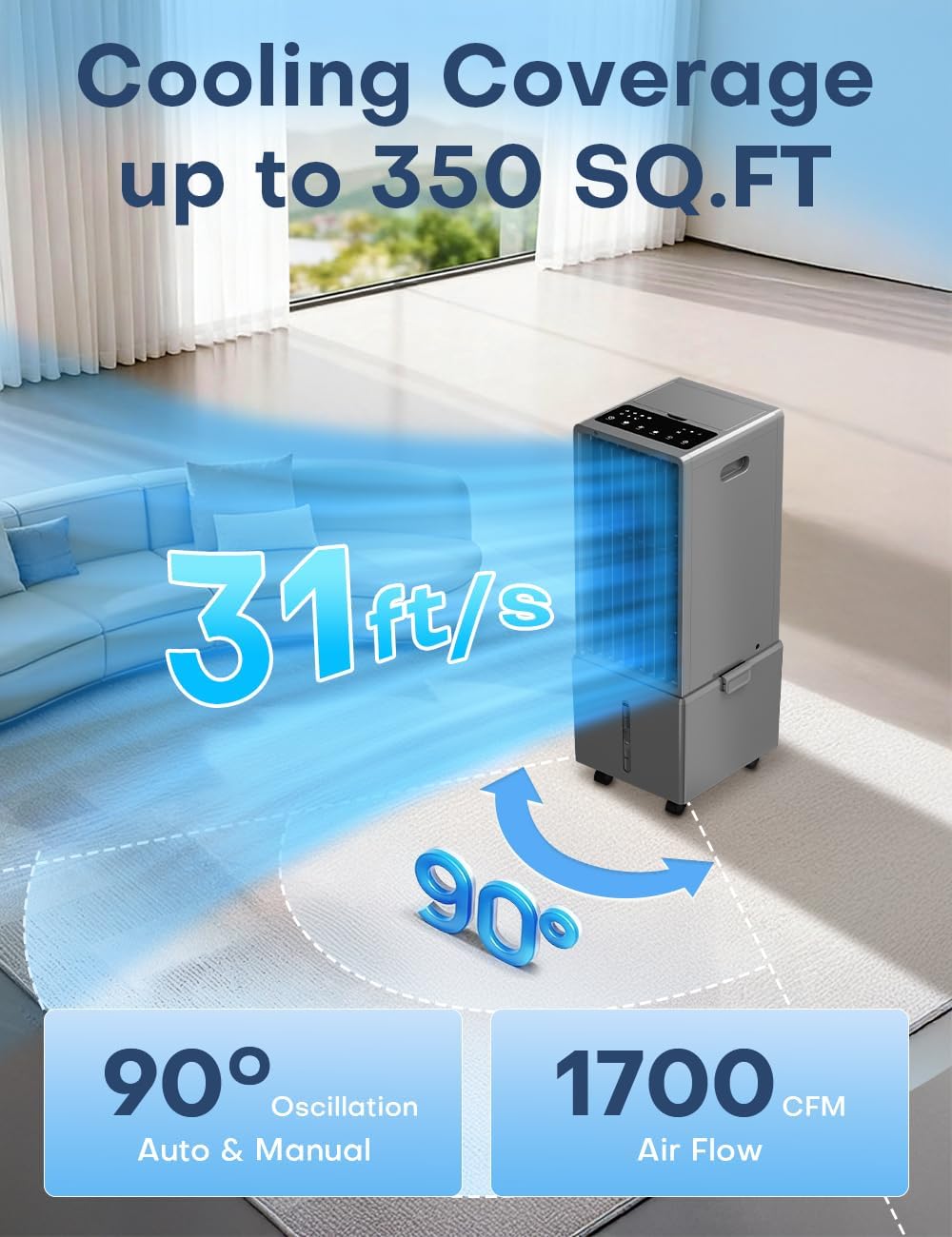 BIGOOSE top panel touch display for quick and intuitive control