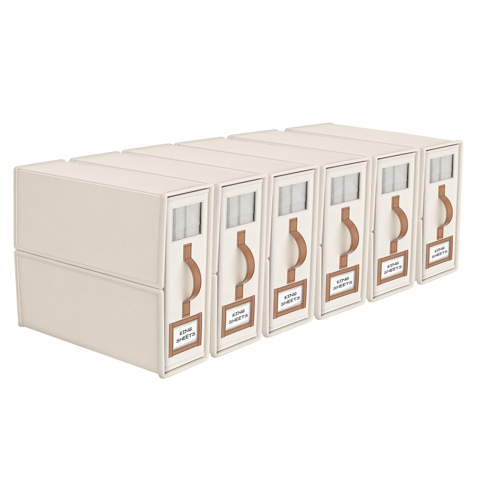 BigPonPon 6-pack sheet organizers with reinforced leather handle for easy daily use.