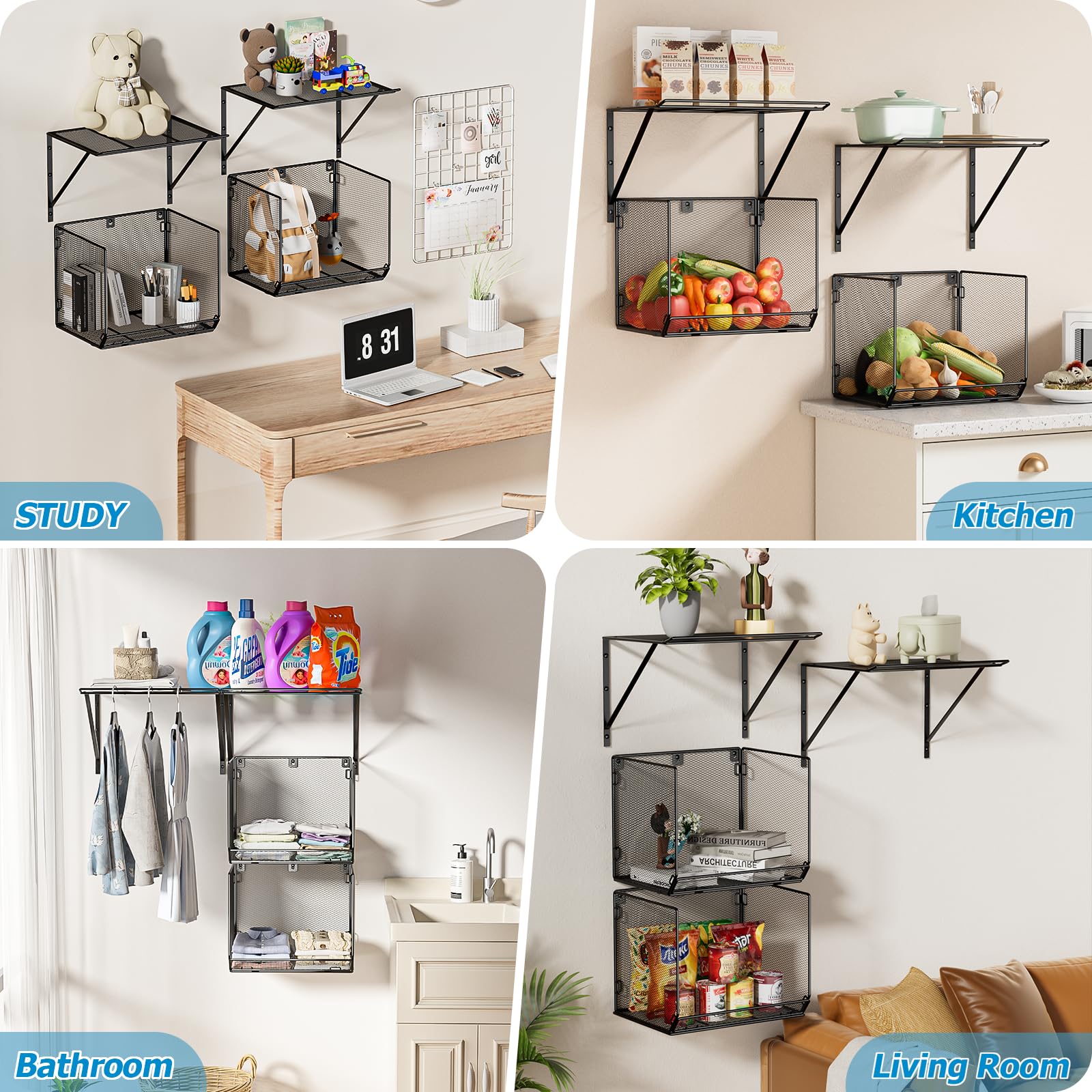 BigPonPon anti-rust powder coating keeps shelves wipeable and durable