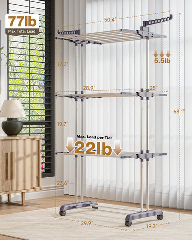 Bigzzia 126 x 50 x 172 cm capacity for towels and garments.