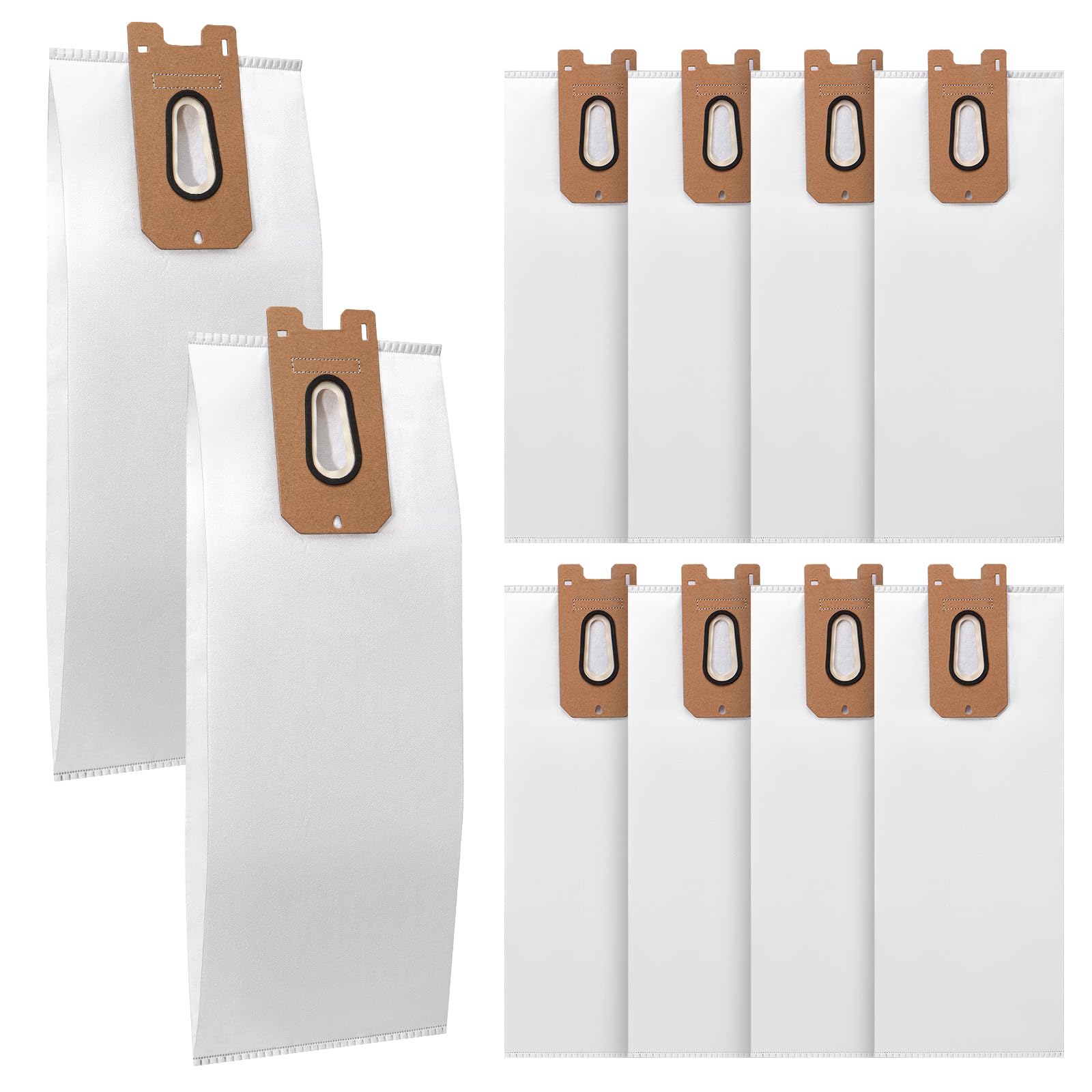 BIHARNT 10-pack replacement vacuum bags in flat-pack for quick restocking.