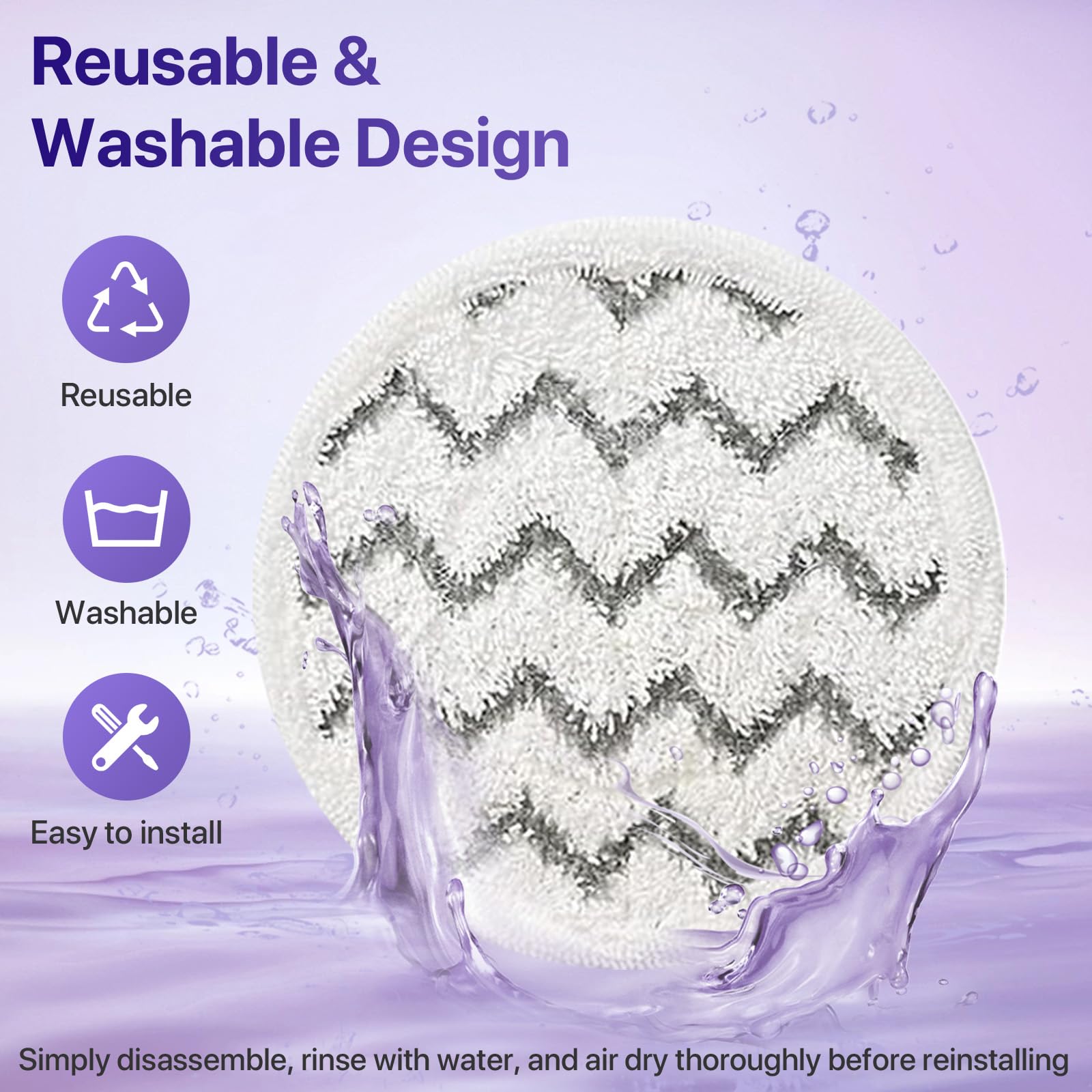 BIHARNT Dirt Grip pad for Shark S7001TGT supports versatile steam mop use.