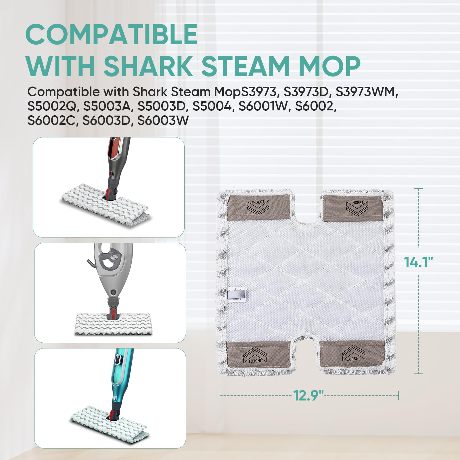 BIHARNT Genius steam mop pad packaging showing four pads