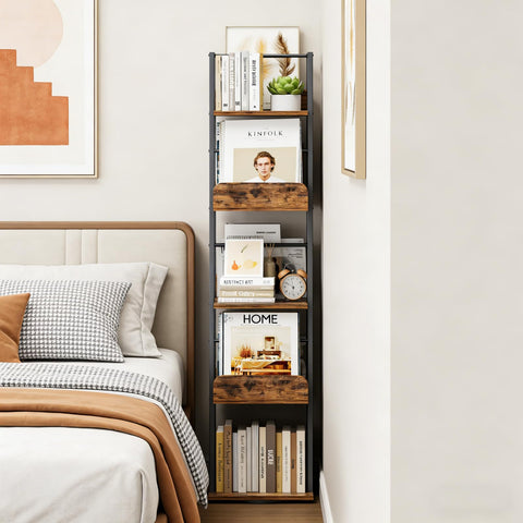 Bikoney rotating bookshelf during assembly shows clear instructions and parts.