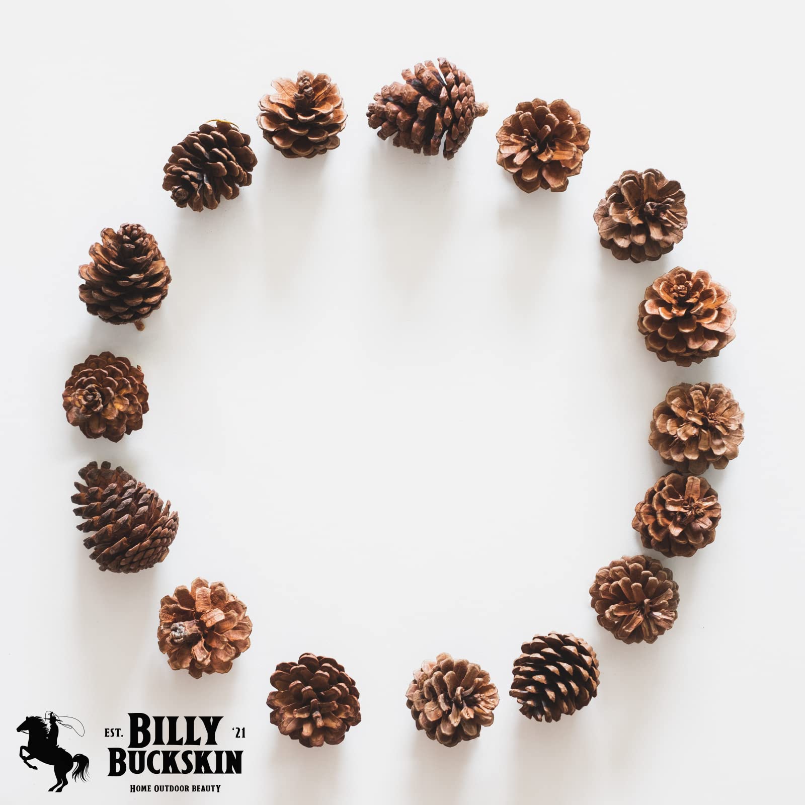 Billy Buckskin pinecones outdoor-friendly decor for centerpieces and toppers.