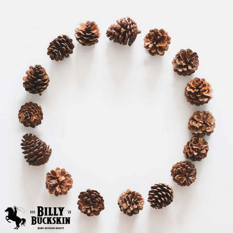 Billy Buckskin pinecones outdoor-friendly decor for centerpieces and toppers.