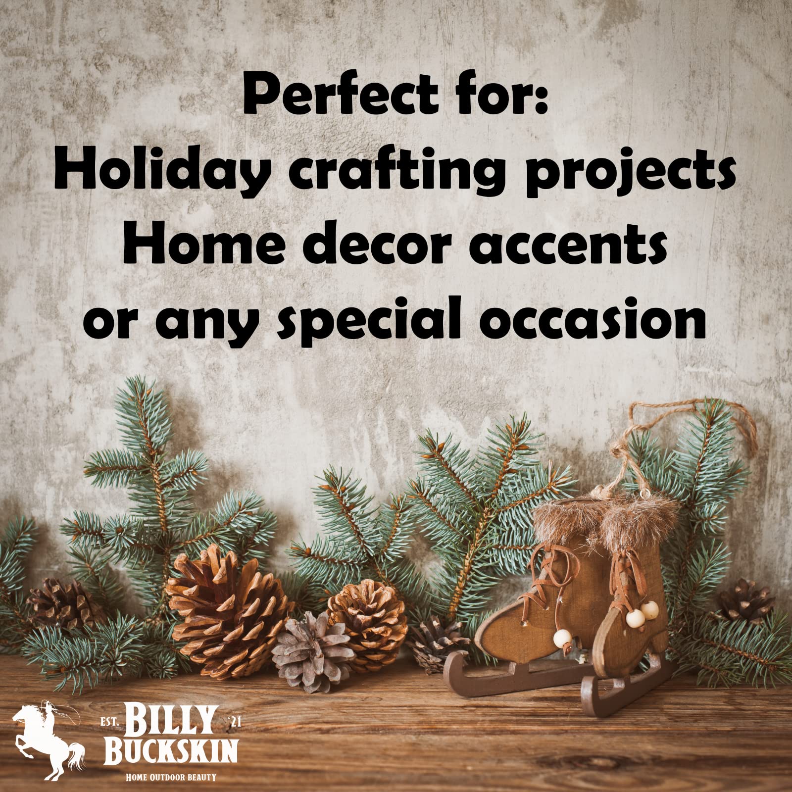 Billy Buckskin pinecones wreath garland accents for rustic decor.