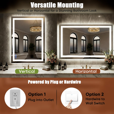 Bimno modern bathroom mirror design elevates ambience with front and back lighting.