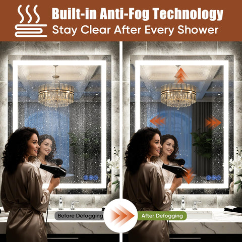 Bimno vanity mirror, horizontal and vertical mounting options for versatile placement.