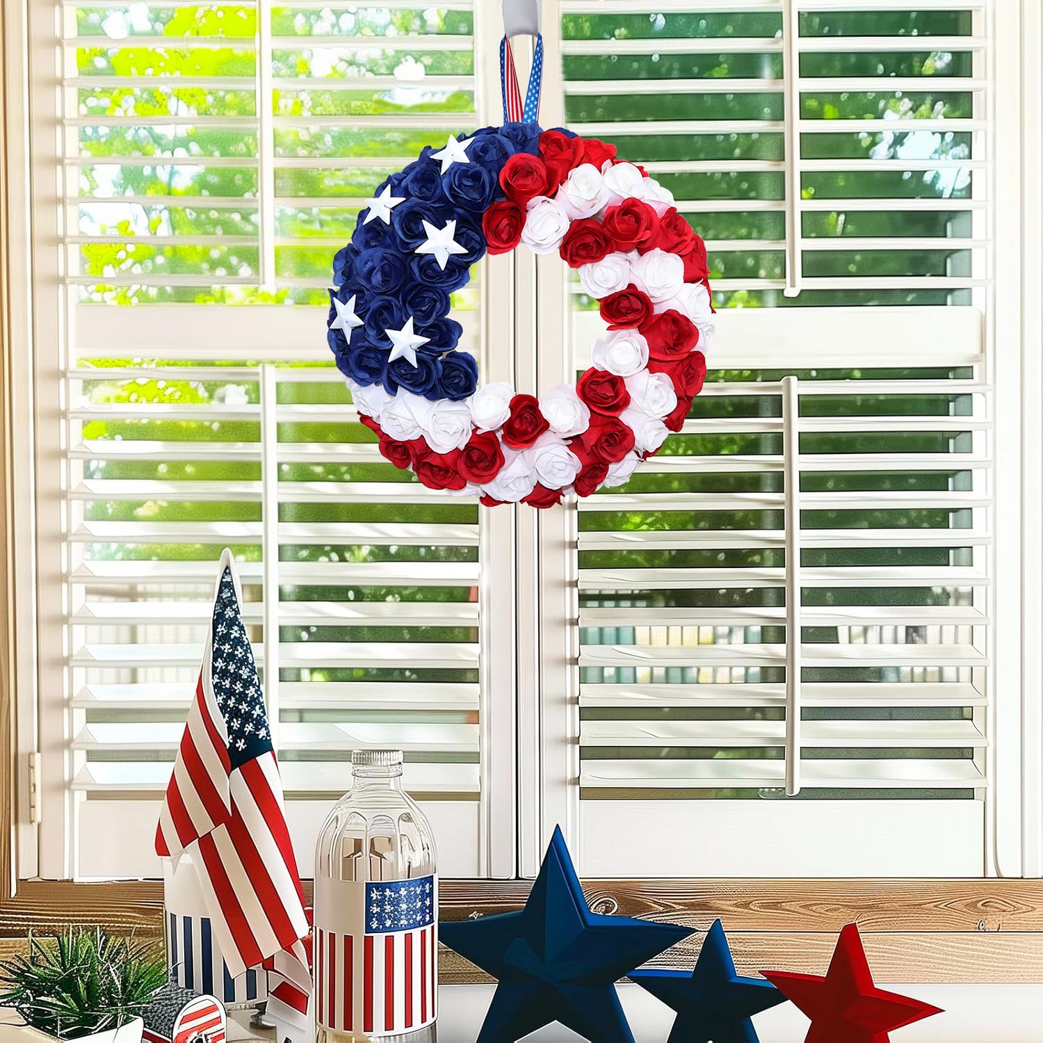 BINFEN 13 inch wreath designed for compact versatile placement