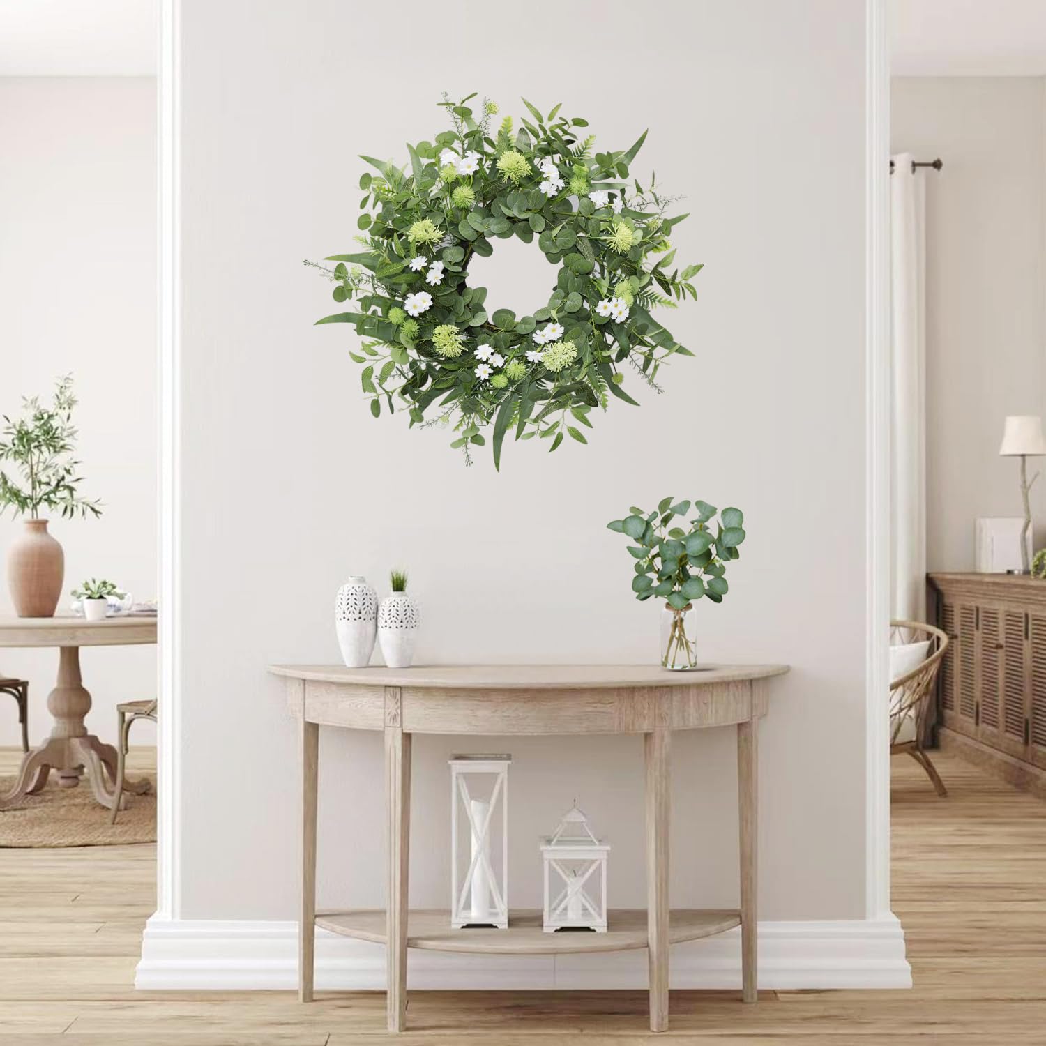 BINFEN 22-24 inch wreath size provides balanced visual impact.