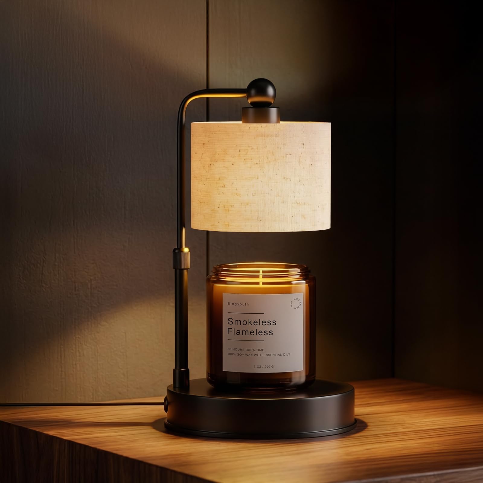 Bingyouth Candle Warmer Lamp base with a sturdy metal foundation for stable setup.
