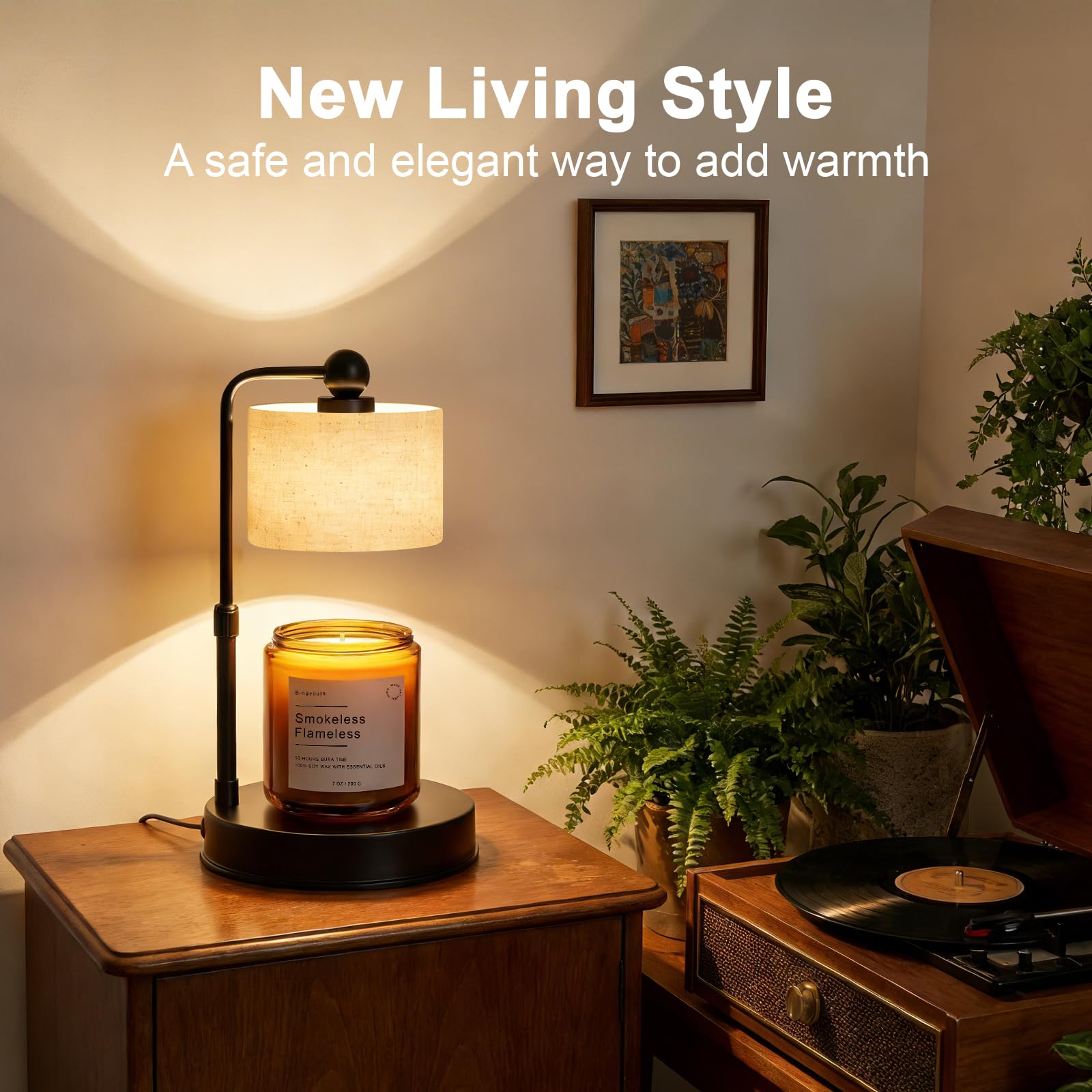 Bingyouth Candle Warmer Lamp remote control for easy operation.
