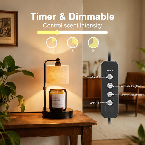 Bingyouth Candle Warmer Lamp timer options include 2, 4, or 8 hours.