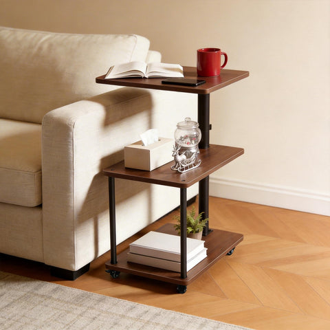 Bingyouth walnut-look finish adds warm style to the living room.
