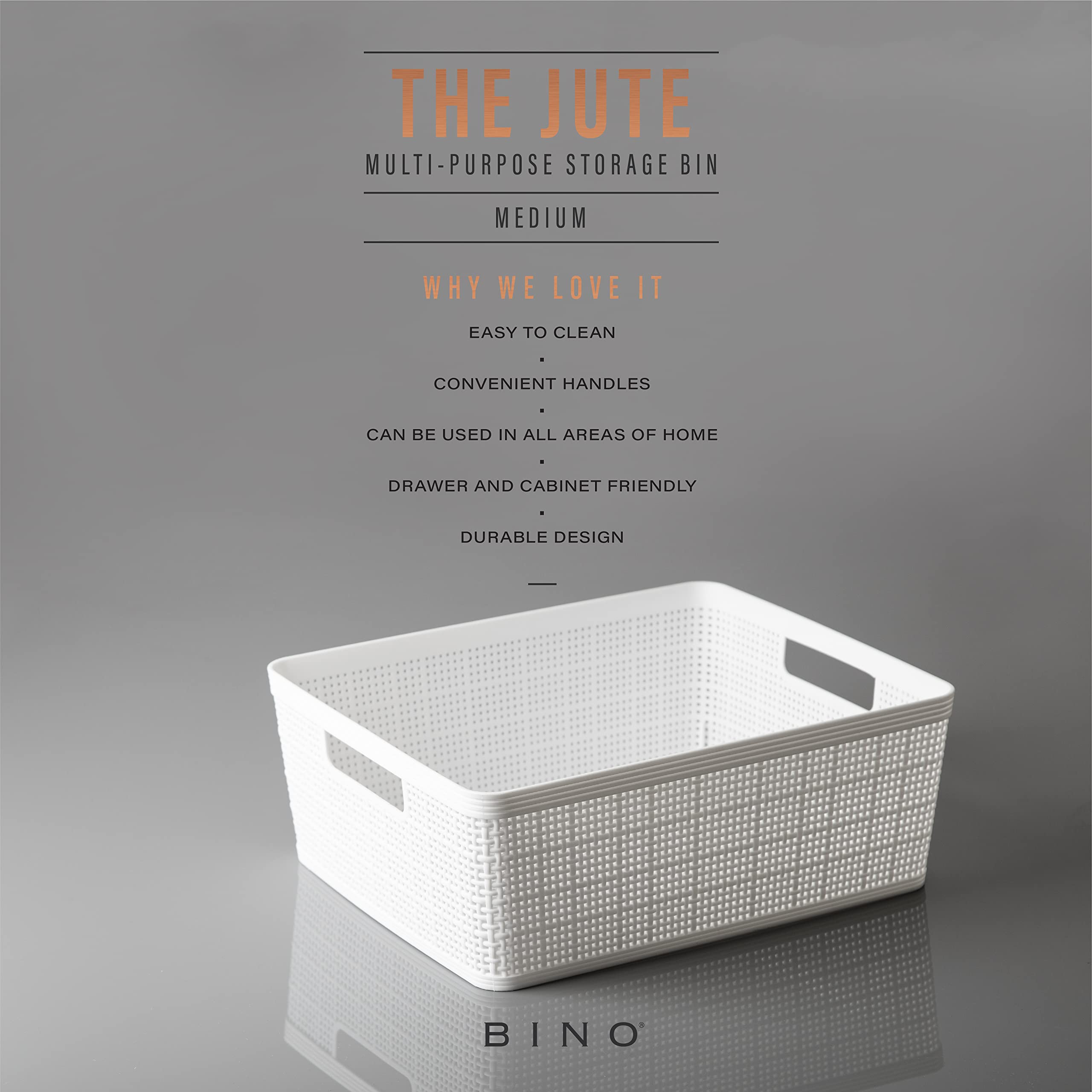 BINO basket with integrated handle easy transport between shelves