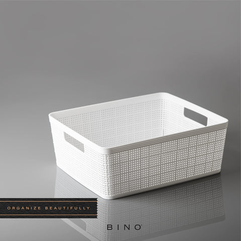 BINO white pantry basket offers accessible storage for dry goods