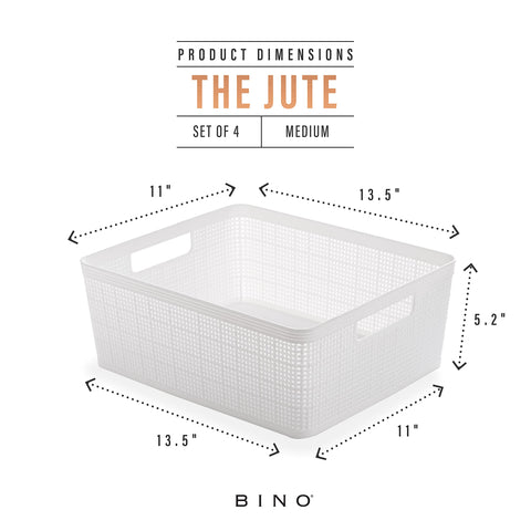 Stacked BINO baskets in closet maximize vertical space