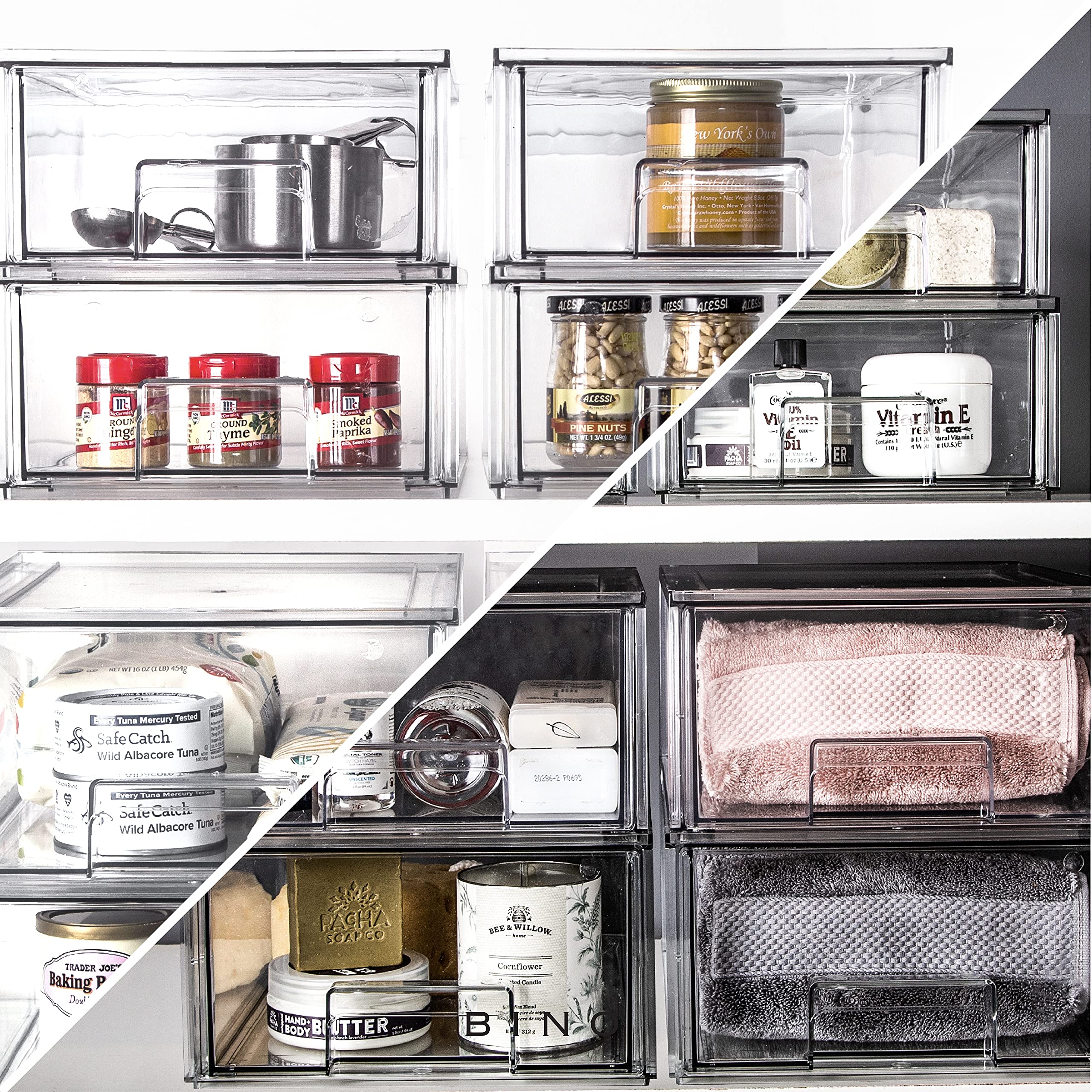 BINO under-sink organizer drawer maximizes cramped cabinet space