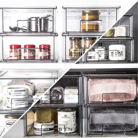 BINO under-sink organizer drawer maximizes cramped cabinet space