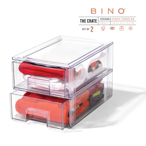 BINO clear stackable drawer in bedroom or closet for versatile storage