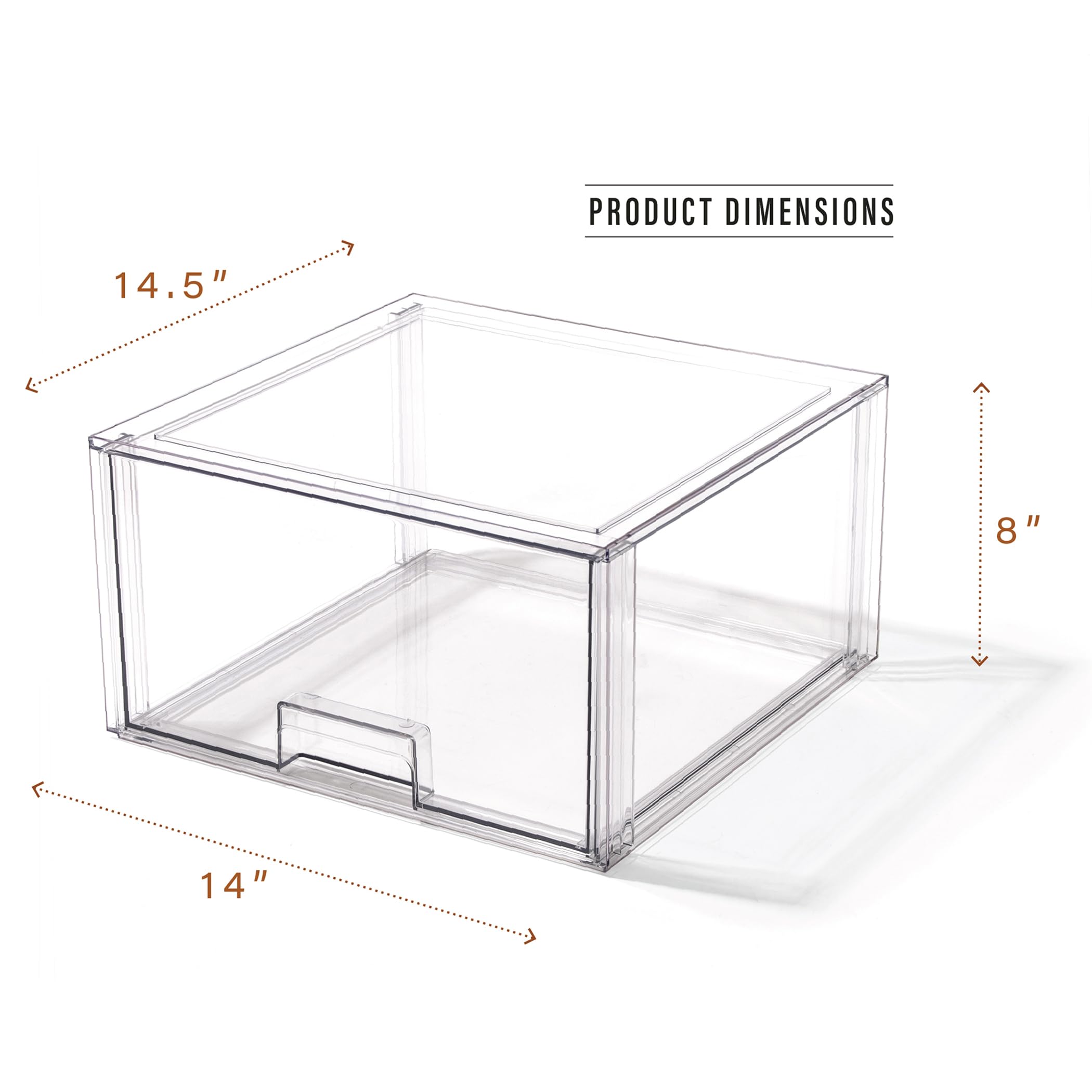 BINO Clear Stackable Drawer in pantry setup for modular storage and easy access.