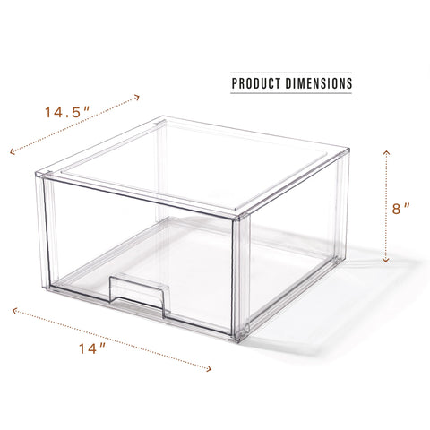 BINO Clear Stackable Drawer in pantry setup for modular storage and easy access.