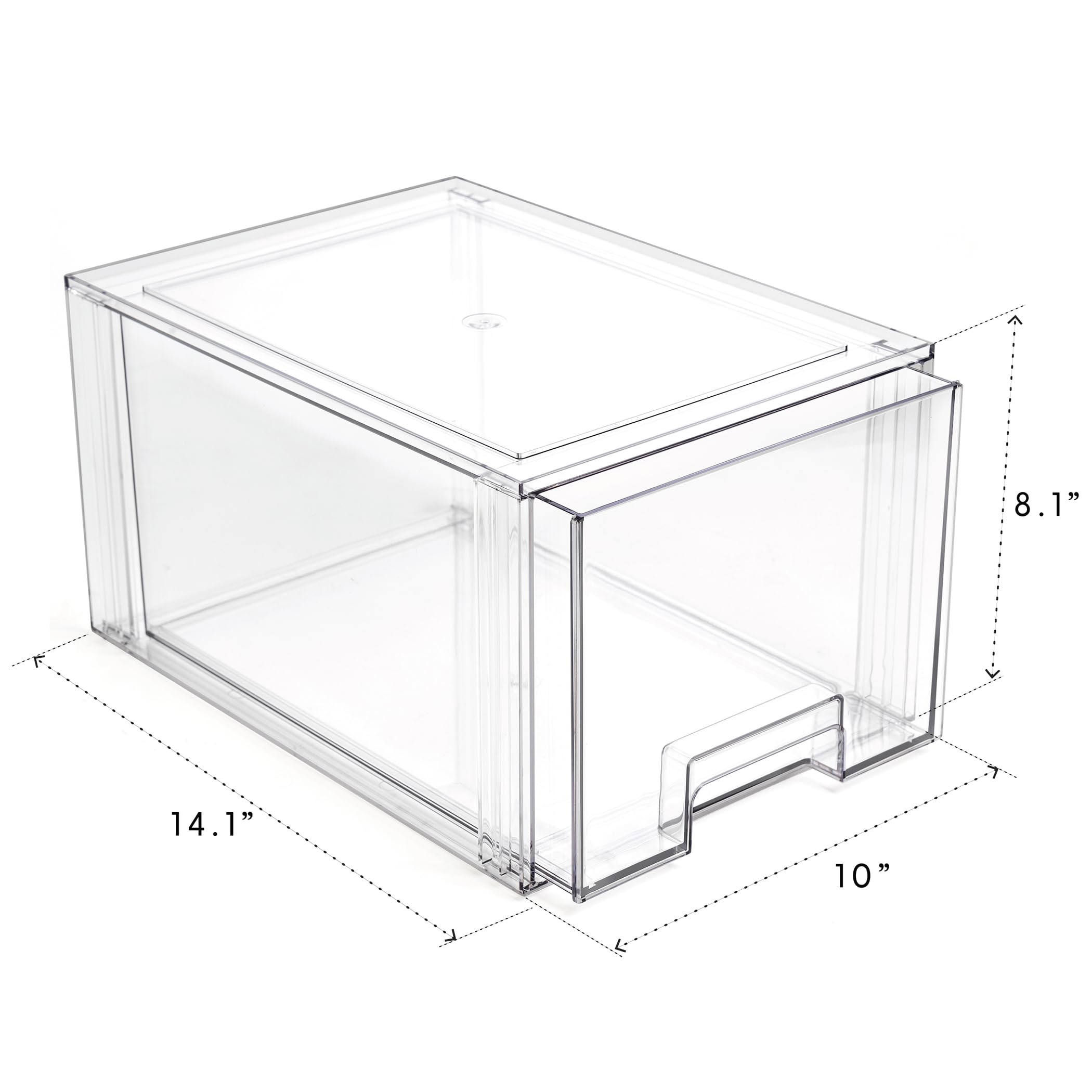 BINO clear stackable drawer under sink keeps cleaning supplies neatly organized