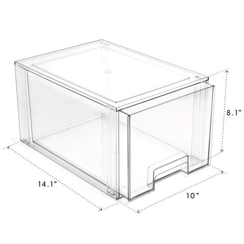 BINO clear stackable drawer under sink keeps cleaning supplies neatly organized