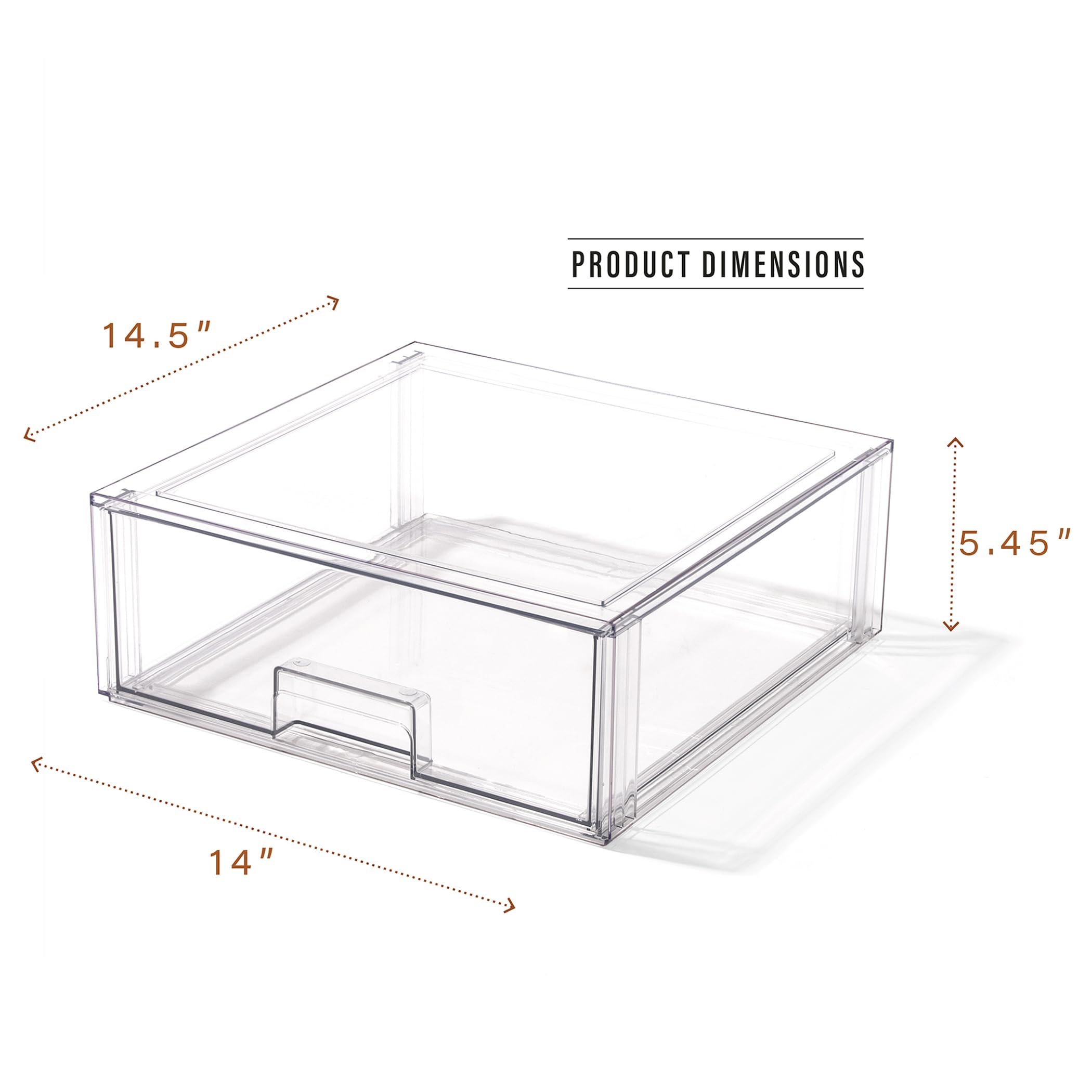 BINO Clear XL Stackable Drawer in fridge with see-through design for quick access