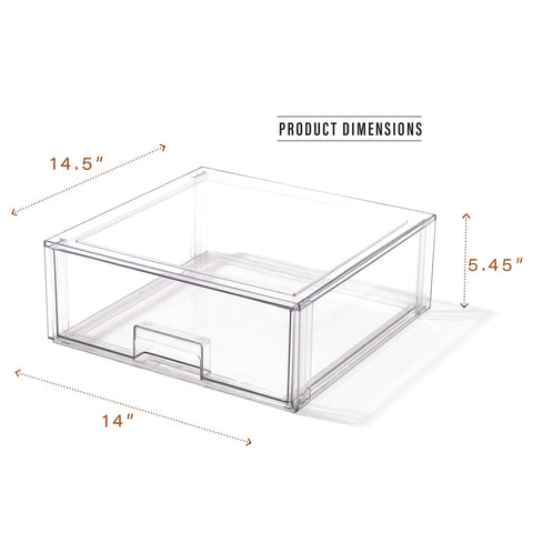 BINO Clear XL Stackable Drawer in fridge with see-through design for quick access