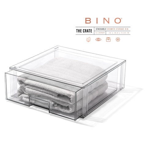 BINO Clear XL Stackable Drawer under-sink or vanity storage for tidy spaces