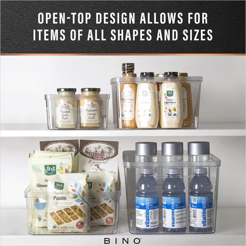 BINO Lucid bins in pantry storage for clear visibility and quick finds.