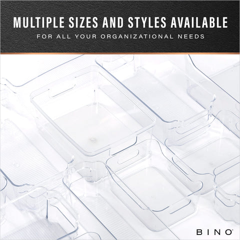 BINO Large 14x12x8.75 inches Lucid bin size fits wide spaces and fridges.