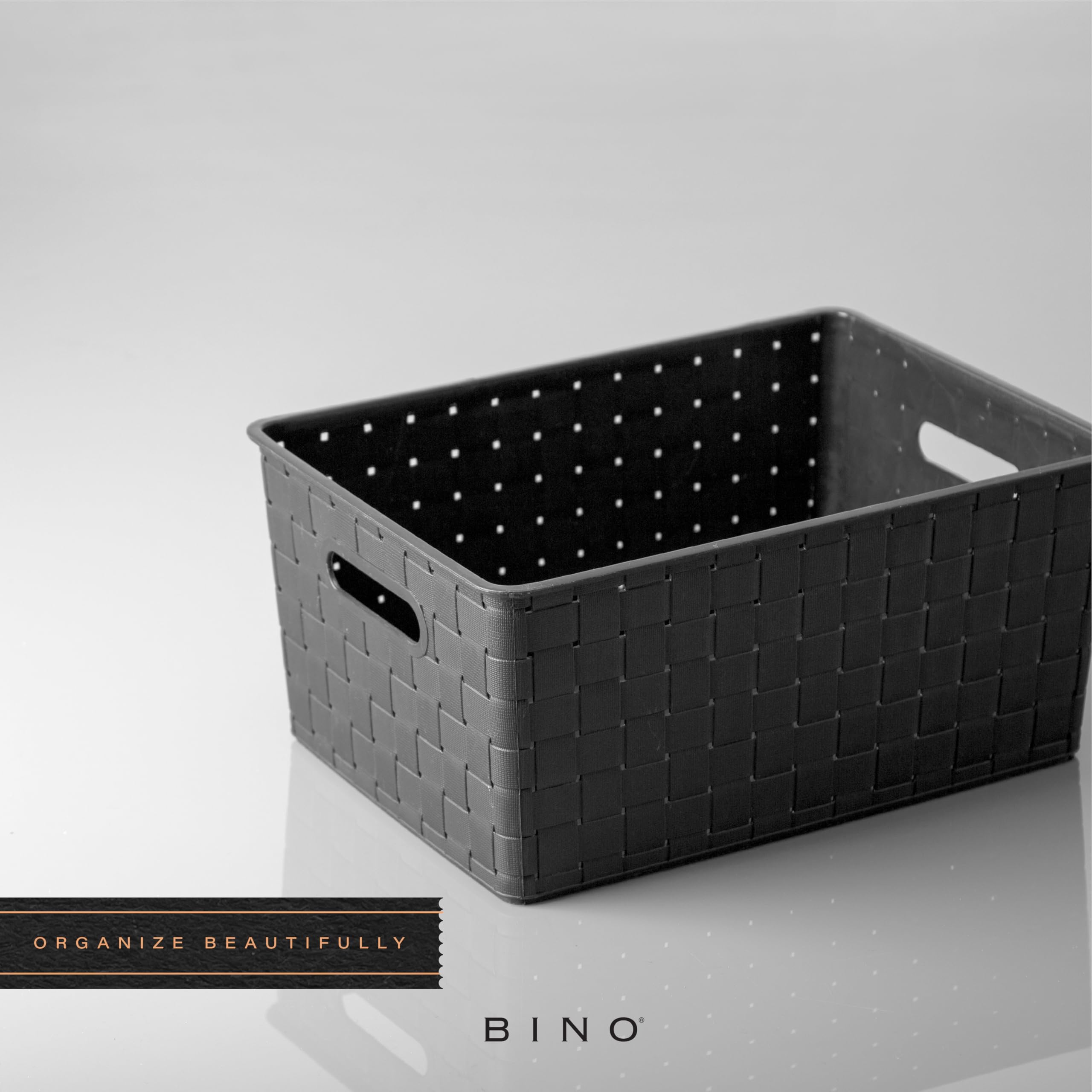 BINO plastic storage basket medium black in kitchen or bathroom for small item storage.