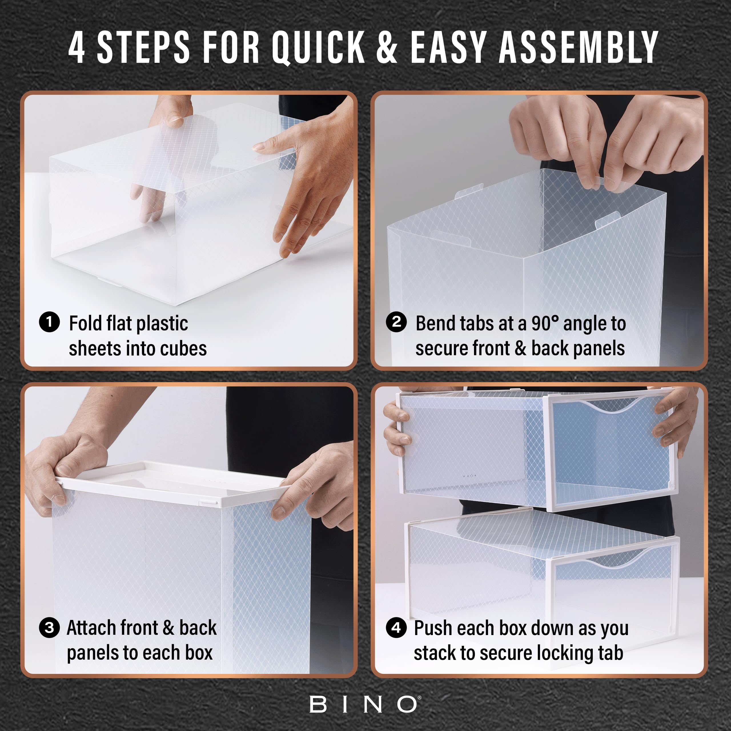 BINO portable stackable shoe box set for travel.