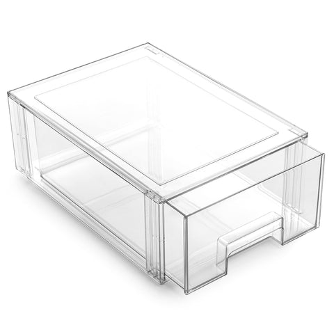 BINO stackable storage drawers in clear design for space-saving pantry organization